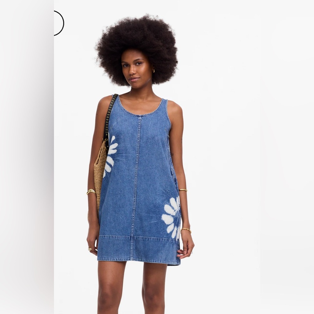 Madewell Blue Sleeveless Sundress Scoop Neck Mini